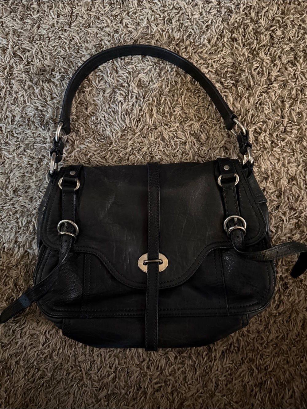 MIU MIU Classic Black Leather Shoulder Bag